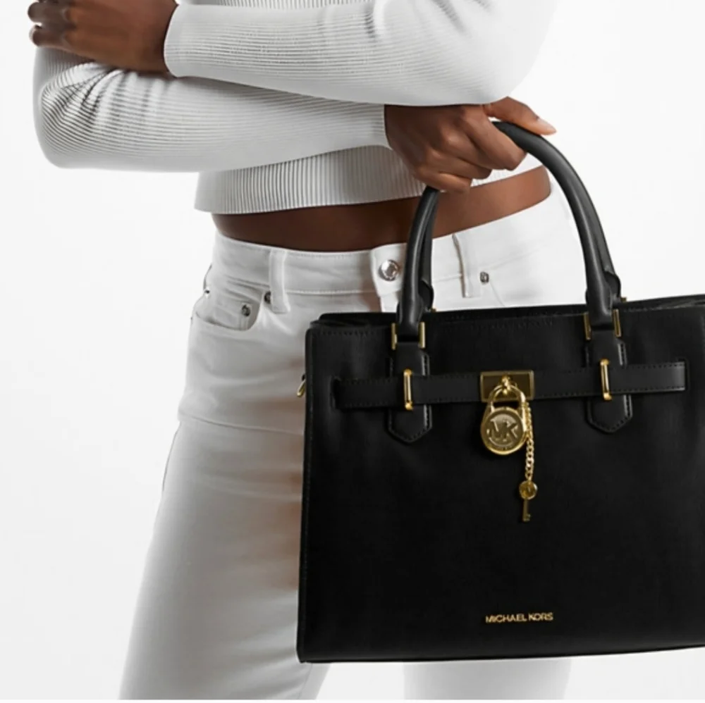 Michael Kors Black Leather Hamilton Satchel - Picture 4 of 4